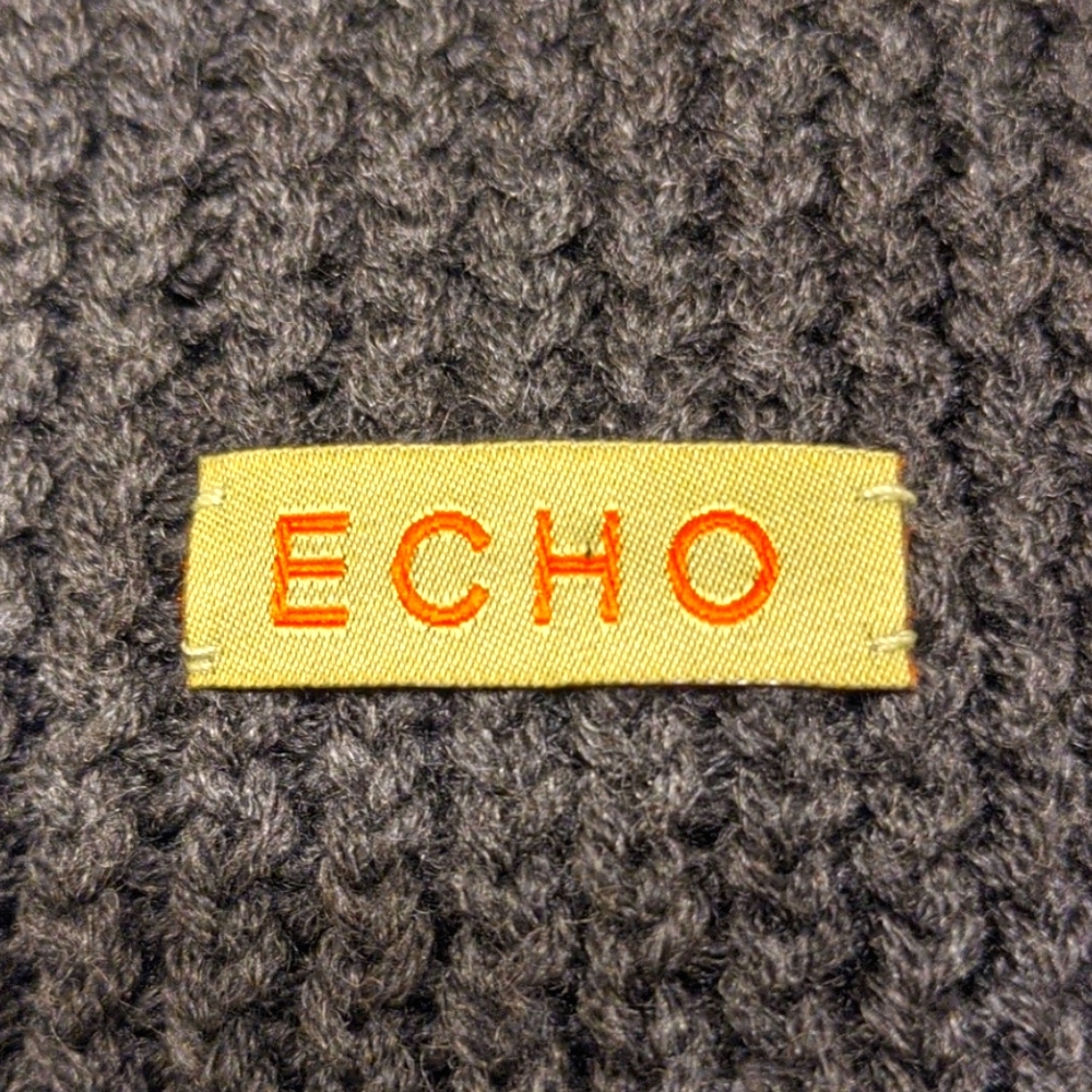 SOLD - Echo Design Dark Gary Tight Knit Scarf
